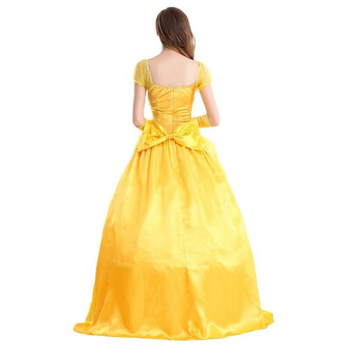  Fanstyle Halloween Costume Beauty and The Beast Bell Princess Dress Yellow Wedding Dress