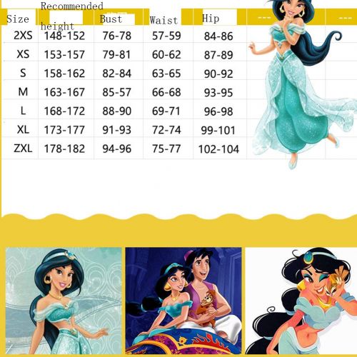  Fanstyle Halloween Cosplay Costume Princess Jasmine Blue Dress Aladdins Lamp Tops Pants 2pcs for Adult