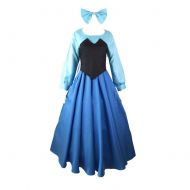Fanstyle The Little Mermaid Dress Cosplay Costume Ariel Princess Dress Vest Bow Headdress 3pcs