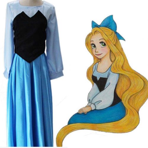  Fanstyle The Little Mermaid Dress Cosplay Costume Ariel Princess Dress Vest Bow Headdress 3pcs