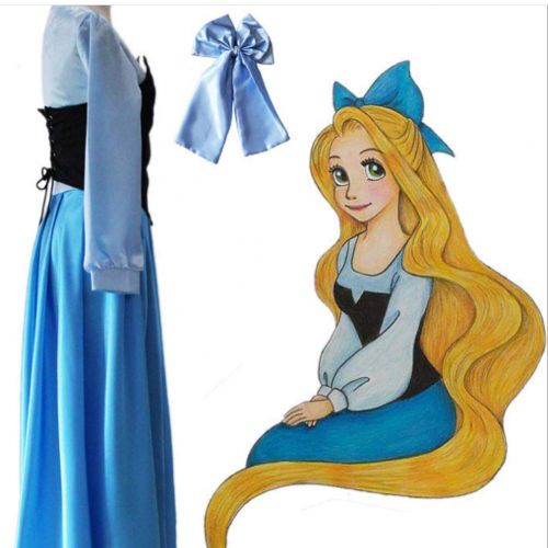  Fanstyle The Little Mermaid Dress Cosplay Costume Ariel Princess Dress Vest Bow Headdress 3pcs