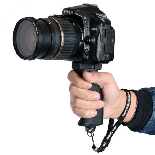 fantaseal Ergonomic Camera Grip Camcorder Mount DSLR Camera Handheld Stabilizer Handle Support Bracket Hand Video Light Flashlight Handle SelfieStick Compatible with Nikon Canon So
