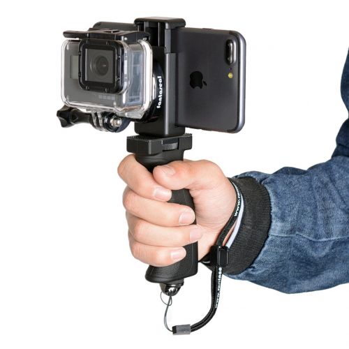  Fantaseal Ergonomic Action Camera Hand Grip Mount w/Smartphone Clip Compatible with GoPro Grip GoPro Holder for GoPro Hero 7 6 5/4/3/Session Garmin Virb XE Xiaomi Yi SJCAM Handle G