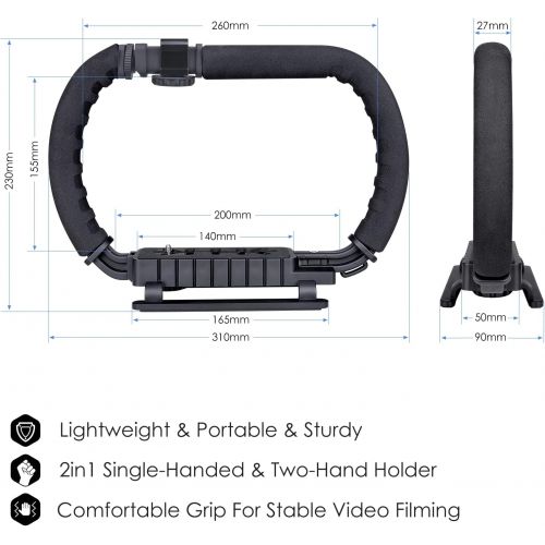  Fantaseal 3-Shoe DSLR / Mirrorless/ Action Camera Camcorder Phone Stabilizer Expansion Cage Mount Moviemaking Holder Rig YouTube Tiktok Vlogging Video Kit Compatible with GoPro Canon Nikon S