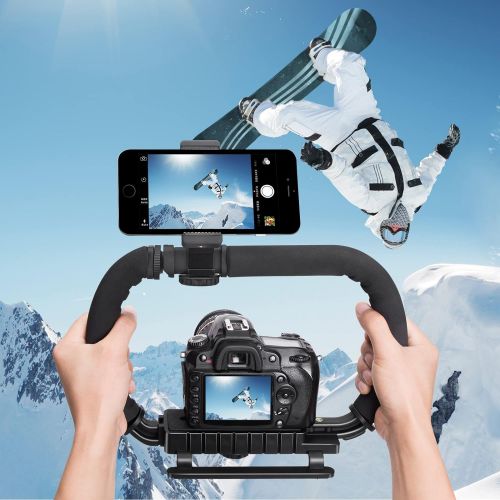  Fantaseal 3-Shoe DSLR / Mirrorless/ Action Camera Camcorder Phone Stabilizer Expansion Cage Mount Moviemaking Holder Rig YouTube Tiktok Vlogging Video Kit Compatible with GoPro Canon Nikon S