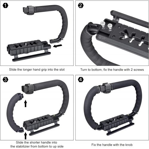  Fantaseal 3-Shoe DSLR / Mirrorless/ Action Camera Camcorder Phone Stabilizer Expansion Cage Mount Moviemaking Holder Rig YouTube Tiktok Vlogging Video Kit Compatible with GoPro Canon Nikon S