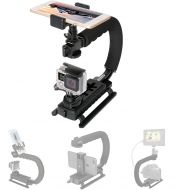 Fantaseal 4in1 DSLR/ Mirrorless /Action Camera +Camcorder +Smartphone Stabilizer Holder We-media Youtube Vlog Low Position Video Rig Mount Fit for GoPro Sony DJI OSMO ACTION Nikon