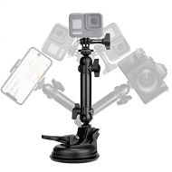 Fantaseal Super Ø90mm Adjustable Dual-Ball Head Action Camera Camcorder Phone Dashcam Suction Cup Race Car Mount Vehicle Cab Cockpit Windscreen Window Holder for GoPro Sony iPhone Hi-Speed V