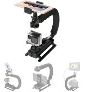 [아마존베스트]Fantaseal 4in1 DSLR/ Mirrorless /Action Camera +Camcorder +Smartphone Stabilizer Holder We-media Youtube Vlog Low Position Video Rig Mount Fit for GoPro Sony DJI OSMO ACTION Nikon