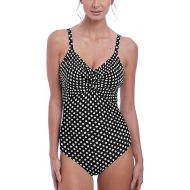 Fantasie Santa Monica Twist Front Underwire Swimsuit (6728),34FF,Black/White