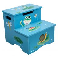 Fantasy Fields - Froggy Thematic Kids Wooden Step Stool with Storage | Imagination Inspiring Hand Crafted & Hand Painted Details Non-Toxic, Lead Free Water-based Paint