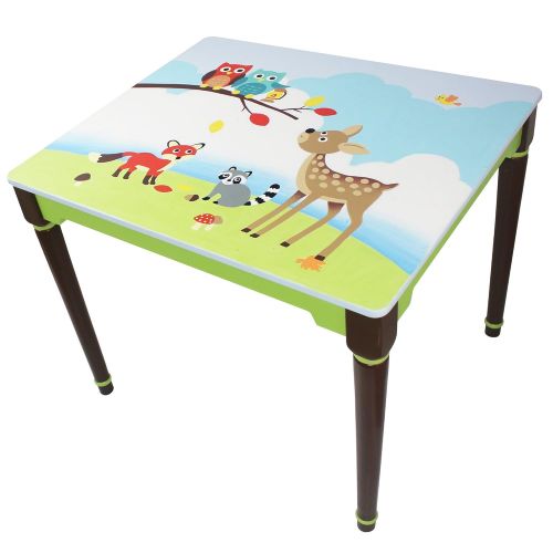  Fantasy Fields - Enchanted Woodland Thematic Hand Crafted Kids Wooden Table and 2 Chairs Set |Imagination Inspiring Hand Crafted & Hand Painted Details | Non-Toxic, Lead Free Wat