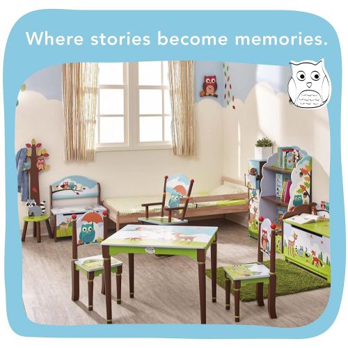  Fantasy Fields - Enchanted Woodland Thematic Hand Crafted Kids Wooden Table and 2 Chairs Set |Imagination Inspiring Hand Crafted & Hand Painted Details | Non-Toxic, Lead Free Wat