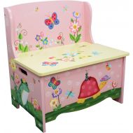 Fantasy Fields Enchanted Woodland Thematic Kids Storage Bench | Imagination Inspiring Hand Crafted & Hand Painted Details | Non-Toxic, Lead Free Water-based Paint