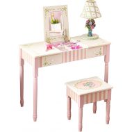 Fantasy Fields - Bouquet Thematic Kids Flip Top Mirror Vanity Table and Stool Set | Imagination Inspiring Hand Crafted & Hand Painted Details Non-Toxic, Lead Free Water-based Paint