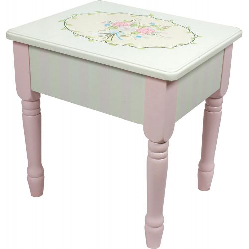  Fantasy Fields - Bouquet Thematic Kids Flip Top Mirror Vanity Table and Stool Set | Imagination Inspiring Hand Crafted & Hand Painted Details Non-Toxic, Lead Free Water-based Paint