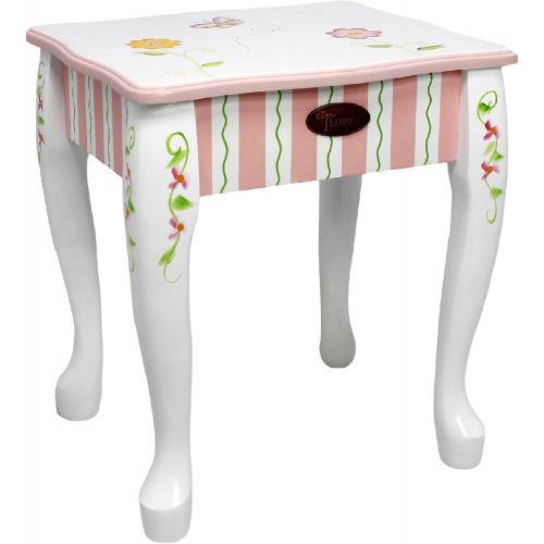  Fantasy Fields - Bouquet Thematic Kids Classic Vanity Table and Stool Set with Mirror | Imagination Inspiring Hand Crafted & Hand Painted Details Non-Toxic, Lead Free Water-based P