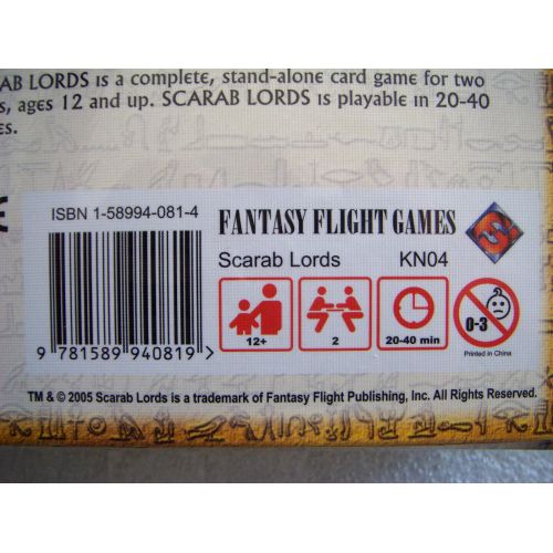  Fantasy Flight Games Reinier Knizias Scarab Lords(Game Of Gods, Armies & Struggles Of Power) New