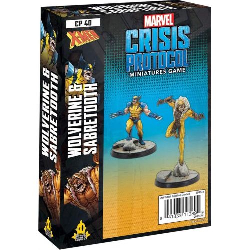  Fantasy Flight Games Marvel Crisis Protocol Wolverine and Sabretooth CHARACTER PACK Miniatures Battle Game Strategy Game for Adults and Teens Ages 14+ 2 Players Avg. Playtime 90 Mins Made by Atomic Mas