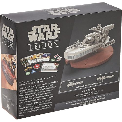  Fantasy Flight Games Star Wars Legion X-34 Landspeeder Expansion Two Player Battle Game Miniatures Game Strategy Game for Adults and Teens Ages 14+ Average Playtime 3 Hours Made by Atomic Mass Games