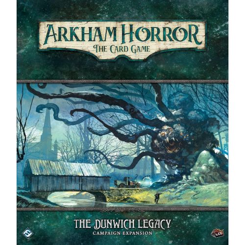  Arkham Horror The Card Game The Dunwich Legacy Campaign Expansion Horror Game Cooperative Mystery Game Ages 14+ 1-2 Players Avg. Playtime 1-2 Hours Made by Fantasy Flight Games