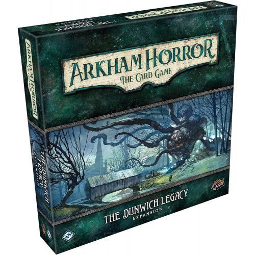  Fantasy Flight Games Arkham Horror The Card Game The Dunwich Legacy Deluxe EXPANSION Horror Game Mystery Game Cooperative Card Game Ages 14+ 1-2 Players Avg. Playtime 1-2 Hours Made by Fantasy Flight G