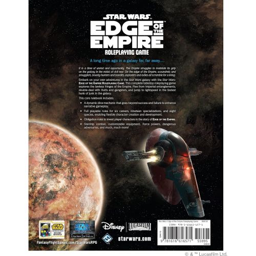  Star Wars Edge of the Empire Core Rulebook Roleplaying Game Strategy Game For Adults and Kids Ages 10 and up 3-5 Players Average Playtime 1 Hour Made by Fantasy Flight Games