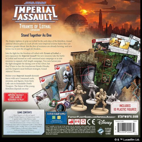  Fantasy Flight Games Star Wars Imperial Assault Board Game Tyrants of Lothal EXPANSION Strategy Game Battle Game for Adults and Teens Ages 14+ 1-5 Players Avg. Playtime 1-2 Hours Made by Fantasy Flight