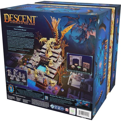  Fantasy Flight Games Descent Legends of The Dark Board Game RPG Board Game Cooperative Board Game Strategy Board Game Ages 14 and up 1 to 4 Players Average Playtime 3-4 Hours Made by Fantasy Flight Gam