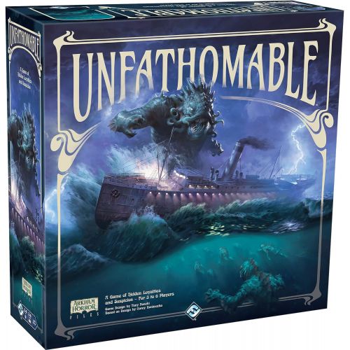  Unfathomable Strategy Game for Teens and Adults Arkham Horror Game Hidden Traitor Board Game Ages 14+ 3-6 Players Average Playtime 120-240 Minutes Made by Fantasy Flight Games