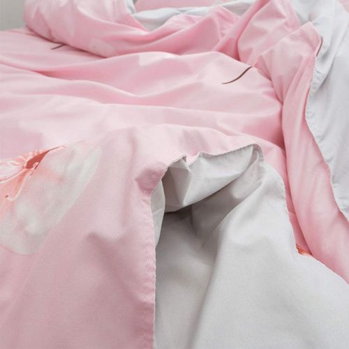  Fantasy Star Girl Style Love Rabbit Comforter Bedding Set, Print 4 Piece Home Decoration Soft Duvet Cover Set, Include 1 Flat Sheet 1 Duvet Cover and 2 Pillow Cases