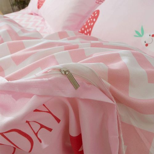  Fantasy Star Girl Style Love Rabbit Comforter Bedding Set, Print 4 Piece Home Decoration Soft Duvet Cover Set, Include 1 Flat Sheet 1 Duvet Cover and 2 Pillow Cases