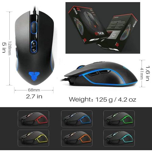  FANTECH Basic Wired Gaming Mouse X9, RGB 7 Macro Buttons Programmable True 4800 DPI Claw Grip Comfort Beginner Gaming Mouse for Window PC, Black