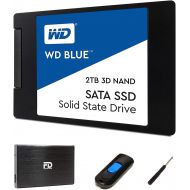 Fantom Drives FD 2TB SSD Upgrade Kit - Includes 2TB Western Digital Blue SSD, 2.5 Enclosure, and Drive Cloner Software in USB Drive - Great for Gaming PC, Gaming Laptops, and MacBook