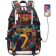 FANwenfeng Soccer Player Star Cristiano Ronaldo Multifunction Backpack CR7 Travel Student Football Fans Bookbag For Men Women