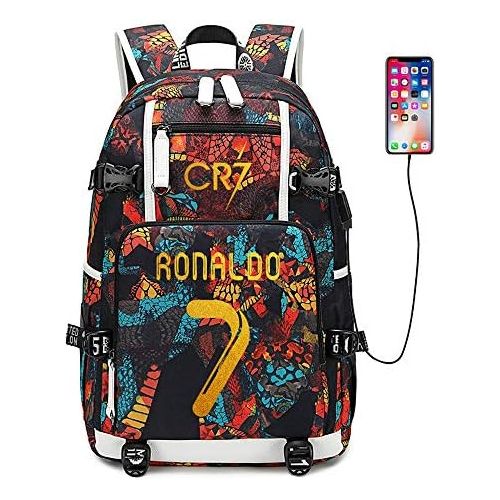  FANwenfeng Soccer Player Star Cristiano Ronaldo Multifunction Backpack CR7 Travel Student Football Fans Bookbag For Men Women