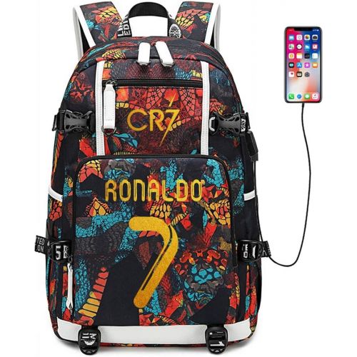  FANwenfeng Soccer Player Star Cristiano Ronaldo Multifunction Backpack CR7 Travel Student Football Fans Bookbag For Men Women