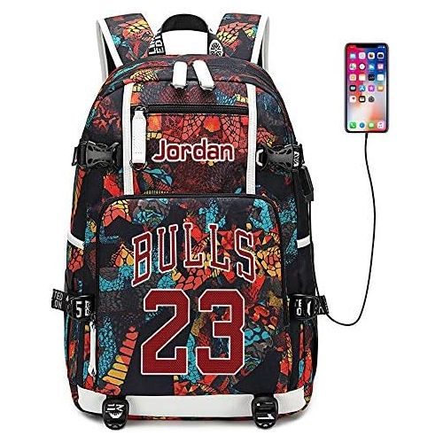  fanwenfeng Basketball Player Star Jordan Multifunction Backpack Travel Student Backpack Fans Bookbag for Men Women