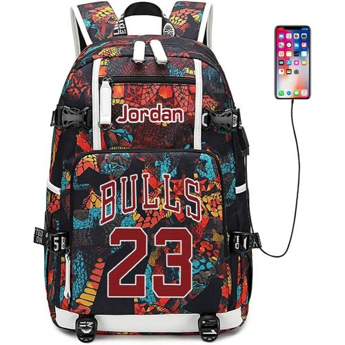  fanwenfeng Basketball Player Star Jordan Multifunction Backpack Travel Student Backpack Fans Bookbag for Men Women