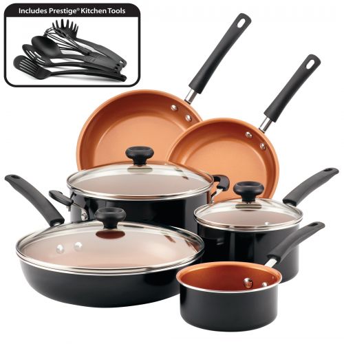  Farberware Easy Clean Pro Nonstick Cookware Set, 14-Piece, Black