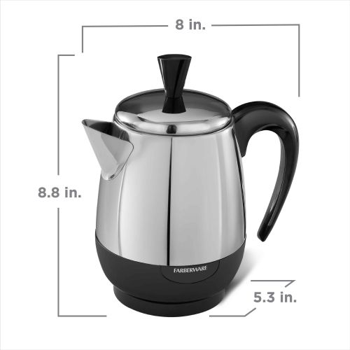  Farberware 2-4 Cup Electric Percolator, Stainless Steel, FCP240