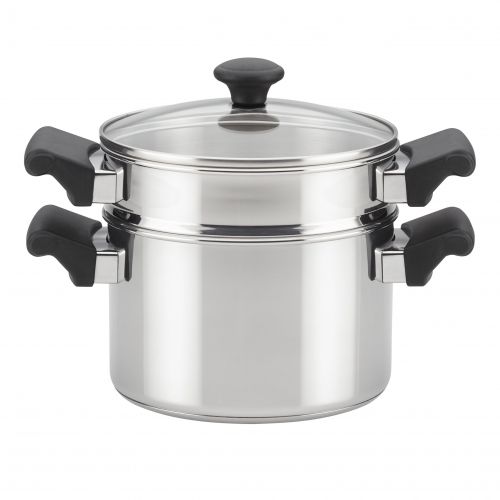  Farberware Classic Traditions Stainless Steel Stack N Steam Covered Saucepot and Steamer, 3-Quart