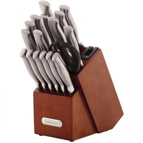  Farberware Edgekeeper 18-Piece Forged Stainless Steel Knife Block Set