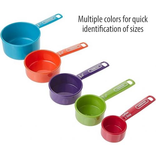  Farberware Professional Plastic Measuring Cups with Coffee Spoon, Set of 5, Colors may vary