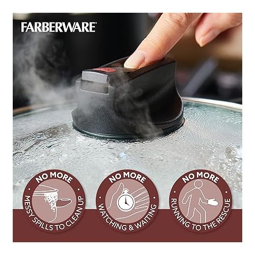  Farberware Smart Control Nonstick Sauce Pan/Saucepan with Lid, 2 Quart, Black