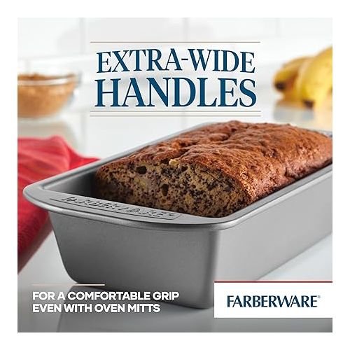  Farberware Nonstick Bakeware 9-Inch x 5-Inch Loaf Pan, Gray -