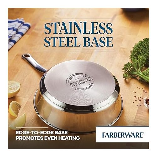  Farberware Millennium Stainless Steel Cookware Pots and Pans Set, 10 Piece