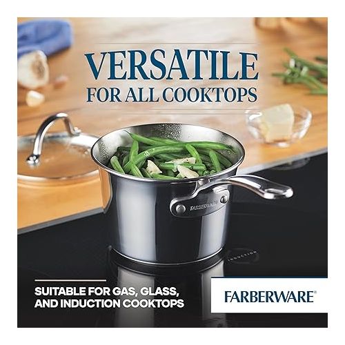  Farberware Millennium Stainless Steel Cookware Pots and Pans Set, 10 Piece