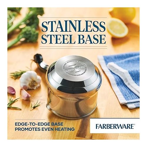  Farberware 50008 Classic Stainless Steel Stock Pot/Stockpot with Lid - 12 Quart, Silver