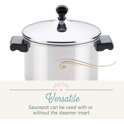  [아마존 핫딜] Farberware 70043 Stack N Steam 3-Qt. Covered Saucepot Insert Stainless Steel Steamer Set, 3-Quart